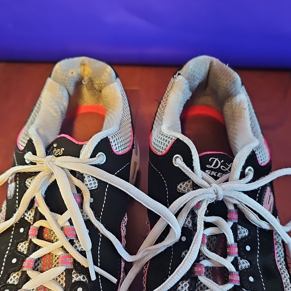 Skechers Black and White Athletic Shoes - Picture 5 of 5